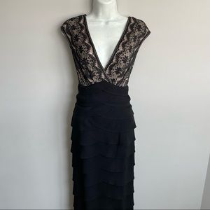 Jessica Howard Black Lace Maxi Gown